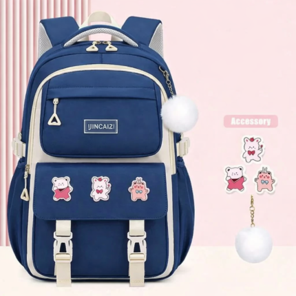 Children Primary Waterproof School Bag (Blue)