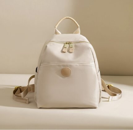 New Ladies Backpacks Designer High Quality Soft Nylon Simple Fashion Bag (Off White)