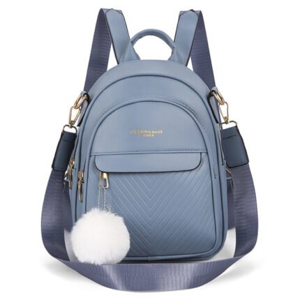 (Blue) Backpack for Women, Korean Version 2026, Small Backpack for Women, Soft PU Leather