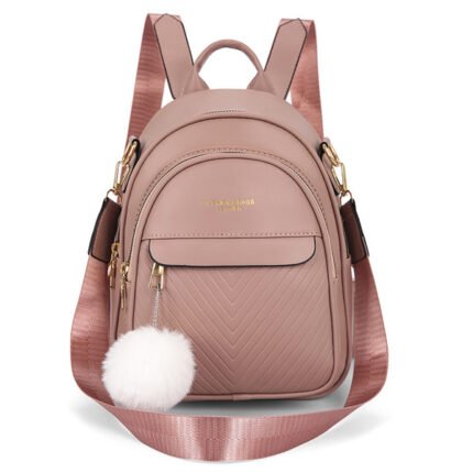 (Pink) Backpack for Women, Korean Version 2026, Small Backpack for Women, Soft PU Leather